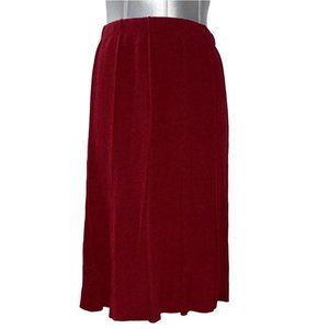 Brownstone Studio New York 10P Skirt Heavy‎ Knit Fit Flare Brick Red Pleat Cute